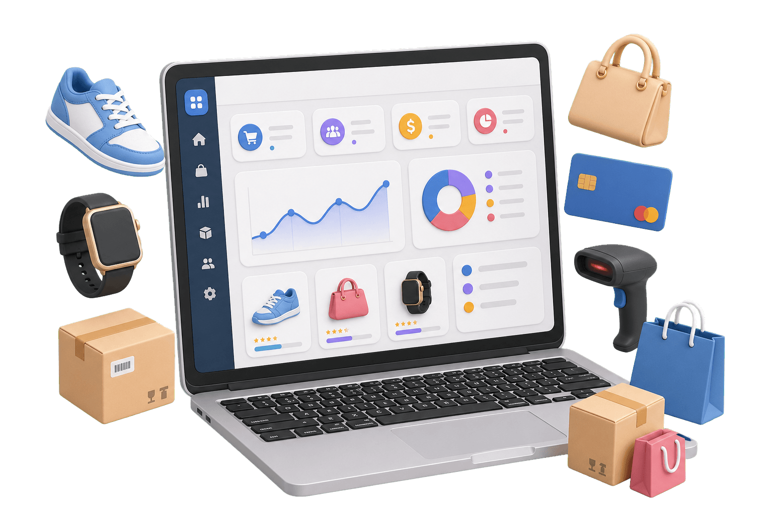 Launch commerce workflows with store and POS features.
